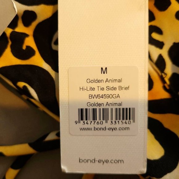Bond-Eye Australia Womens Bikini Swim Bottom Brown Leopard High Cut Cheeky M New - Picture 8 of 8